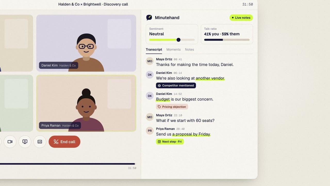 Minutehand, Launch film for a meeting assistant and CRM